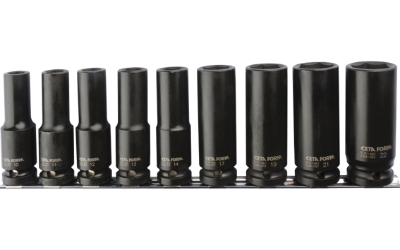 Ceta Form 9 Parça 1/2'' 6 Köşe Derin Havalı Lokma Anahtar Takımı (Raylı) - C64-RH09