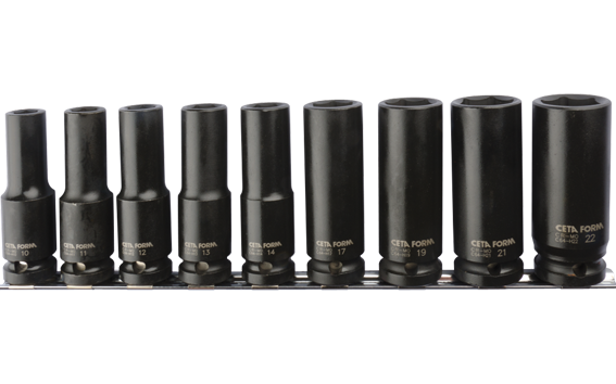 Ceta Form 9 Parça 1/2'' 6 Köşe Derin Havalı Lokma Anahtar Takımı (Raylı) - C64-RH09