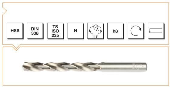 Makina Takım HSS DIN 338 Silindirik Saplı Kısa Matkap Ucu (Taşlanmış) 16.5 MM