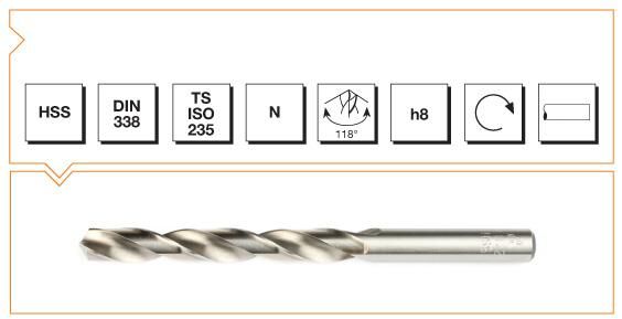Makina Takım HSS DIN 338 Silindirik Saplı Kısa Matkap Ucu (Taşlanmış) 16.5 MM