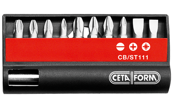 Ceta Form 11 Parça Düz / Yıldız / Pozidriv Bits Uç Takımı - 1/4'' Bits Tutucu ile - CB/ST111