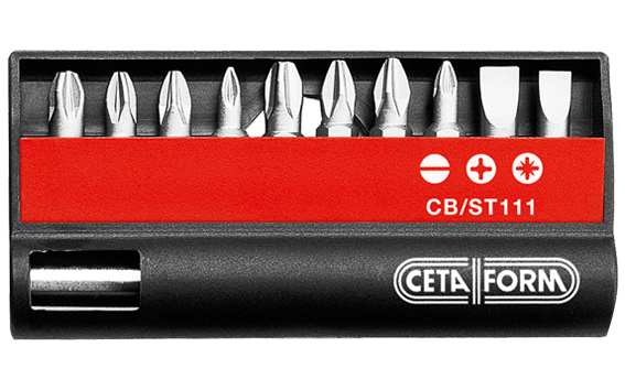 Ceta Form 11 Parça Düz / Yıldız / Pozidriv Bits Uç Takımı - 1/4'' Bits Tutucu ile - CB/ST111