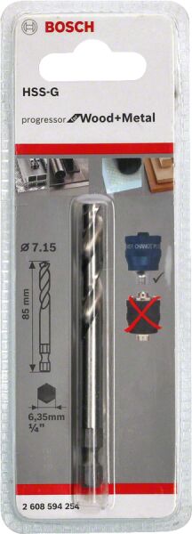 Bosch - Power Change Plus Yeni Progressor Serisi için HSS-G Merkezleme Ucu 85 mm