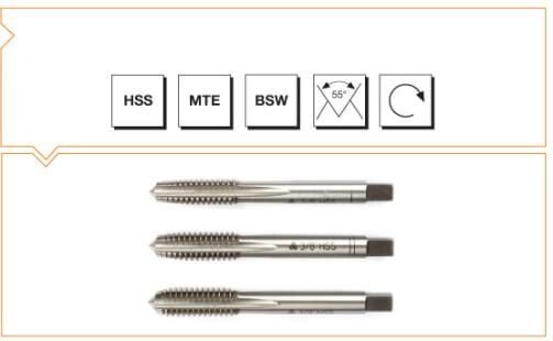 Makina Takım HSS DIN 352 Metrik Normal Vidalı 3'lü Takım Kılavuzu M5 (6H)