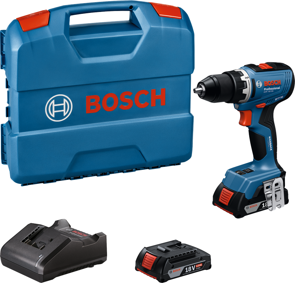Bosch Professional GSR 18V-65 Akülü Delme Vidalama Makinesi (2 x 2.0 Ah Akü) - 06019N3000