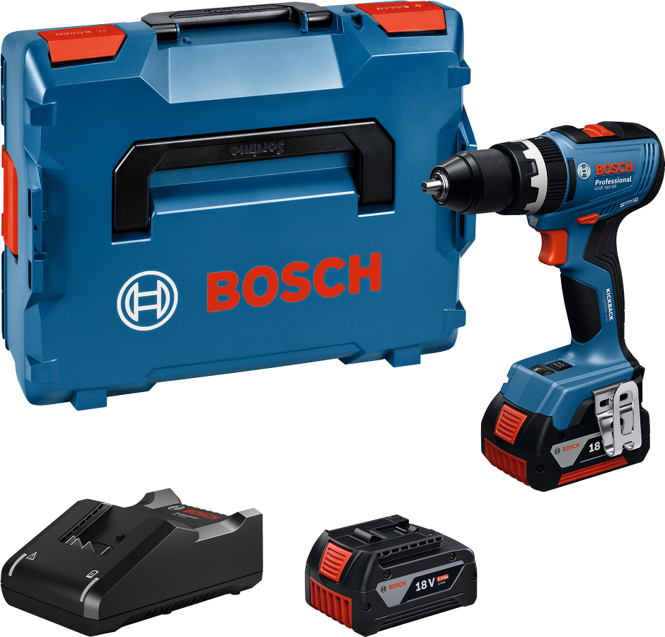 Bosch Professional GSR 18V-65 Akülü Delme Vidalama Makinesi (2 x 5.0 Ah Akü) - 06019N3003