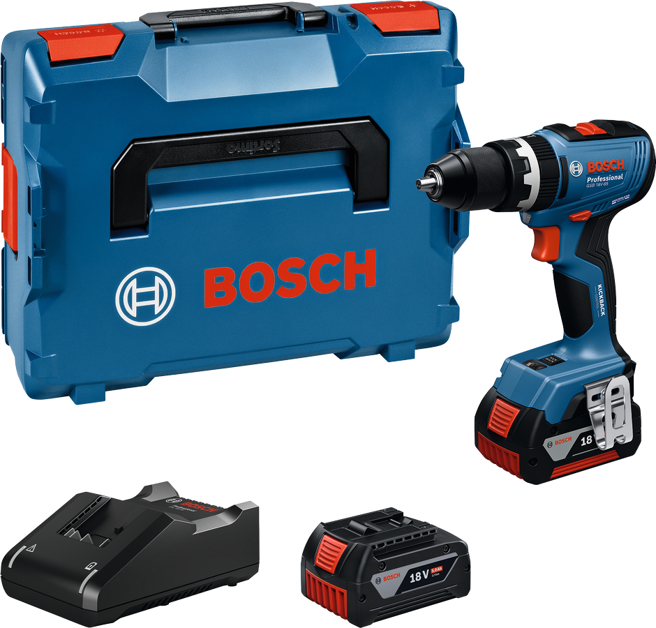 Bosch Professional GSR 18V-65 Akülü Delme Vidalama Makinesi (2 x 5.0 Ah Akü) - 06019N3003