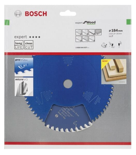 Bosch - Expert Serisi Ahşap için Daire Testere Bıçağı 184*16 mm 56 Diş