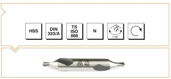 Makina Takım HSS DIN 333 / A Punta Matkabı - FORM A 6.3 MM