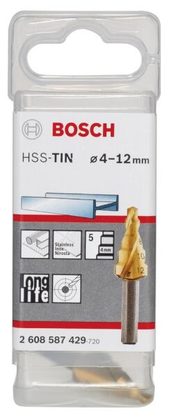 Bosch - HSS-TiN 5 Kademeli Matkap Ucu 4-12 mm
