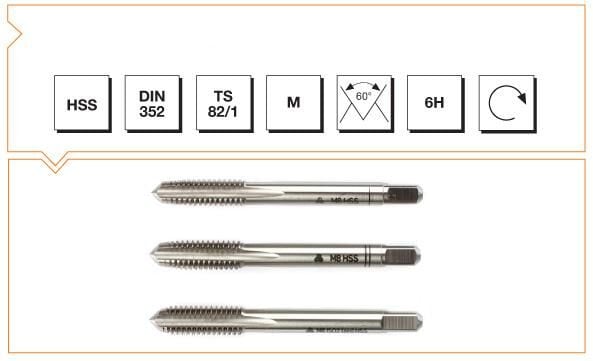 Makina Takım HSS DIN 352 Metrik Normal Vidalı 3'lü Takım Kılavuzu M3 (6H)