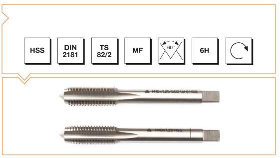 Makina Takım HSS DIN 2181 Metrik İnce Vidalı 2'li Takım Kılavuzu 10x1.25 (6H)