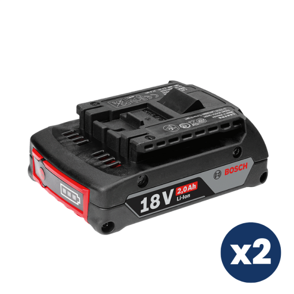 Bosch Professional Seti: GSR 18V-45 Akülü Matkap / Vidalama Makinesi ve 63 Parça Aksesuar Seti (2 x 2.0 Ah, GAL 18V-40, Plastik Çanta) - 0615A5007X