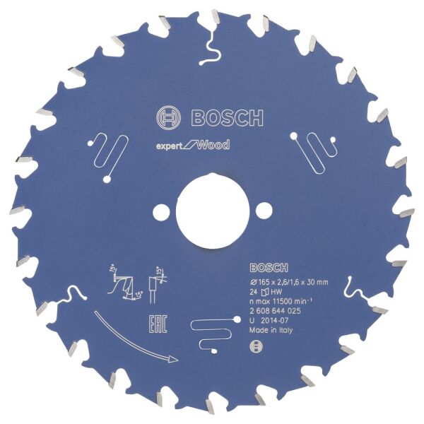 Bosch - Expert Serisi Ahşap için Daire Testere Bıçağı 165*30 mm 24 Diş