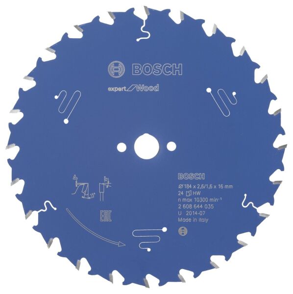 Bosch - Expert Serisi Ahşap için Daire Testere Bıçağı 184*16 mm 24 Diş