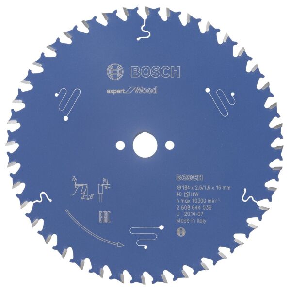 Bosch - Expert Serisi Ahşap için Daire Testere Bıçağı 184*16 mm 40 Diş