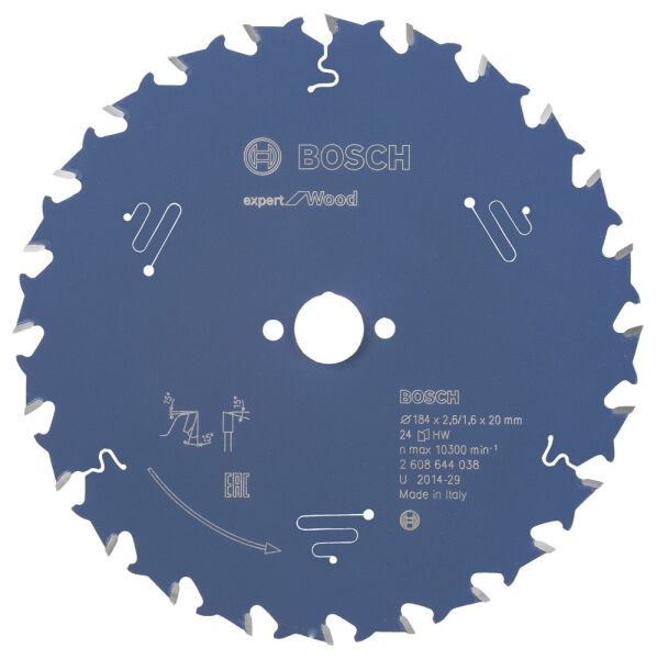 Bosch - Expert Serisi Ahşap için Daire Testere Bıçağı 184*20 mm 24 Diş