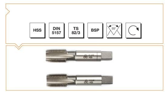 Makina Takım HSS DIN 5157 Whitworth Boru Vidalı 2'li Takım Kılavuzu G 3/8X1