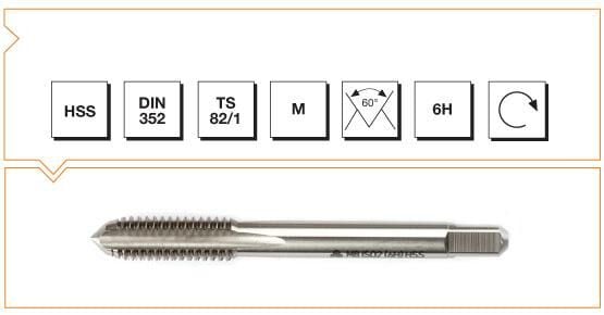 Makina Takım HSS DIN 352 Metrik Normal Vidalı Kılavuz (Son) 20' M 5 (6H)