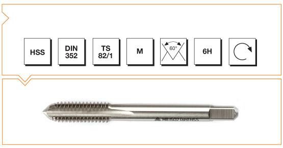 Makina Takım HSS DIN 352 Metrik Normal Vidalı Kılavuz (Son) 20' M 5 (6H)