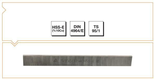Makina Takım HSS - E (%10Co) DIN 4964/E Trapez Kesitli Torna Kalemi (Inch) 7/8'' x 3/16'' x 6'' - B00460000217