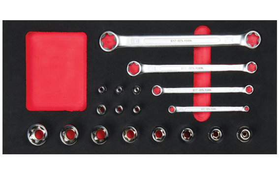 Ceta Form 18 Parça Dış TORX Lokma ve Anahtar Seti (EVA'lı) - B17-E18