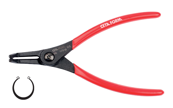 Ceta Form Dış Segman Pensesi /Eğri Uç-Yaylı 180 mm (19-60 mm) - E66-44-0180
