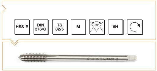 Makina Takım HSS - E DIN 376/C Metrik Normal Vidalı Düz Kanallı Makina Kılavuzu M 20 (6H)