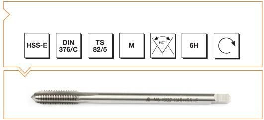 Makina Takım HSS - E DIN 376/C Metrik Normal Vidalı Düz Kanallı Makina Kılavuzu M 20 (6H)