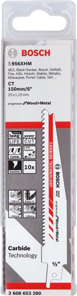 Bosch - Progressor Serisi Ahşap ve Metal için Panter Testere Bıçağı S 956 XHM 10'lu