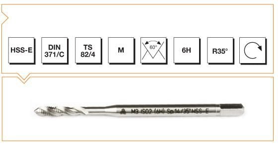 Makina Takım HSS - E DIN 371/C Metrik Normal Vidalı Helis Kanallı Makina Kılavuzu M 3