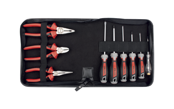 Ceta Form 9 Parça Pense-Tornavida Seti - Deri Çantalı (Pozidriv Tornavidalı) - E99-41-W09PZ