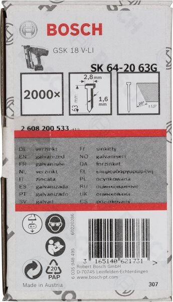 BASSIZ CIVI 20? 63 MM GALVANIZLI 2000LI