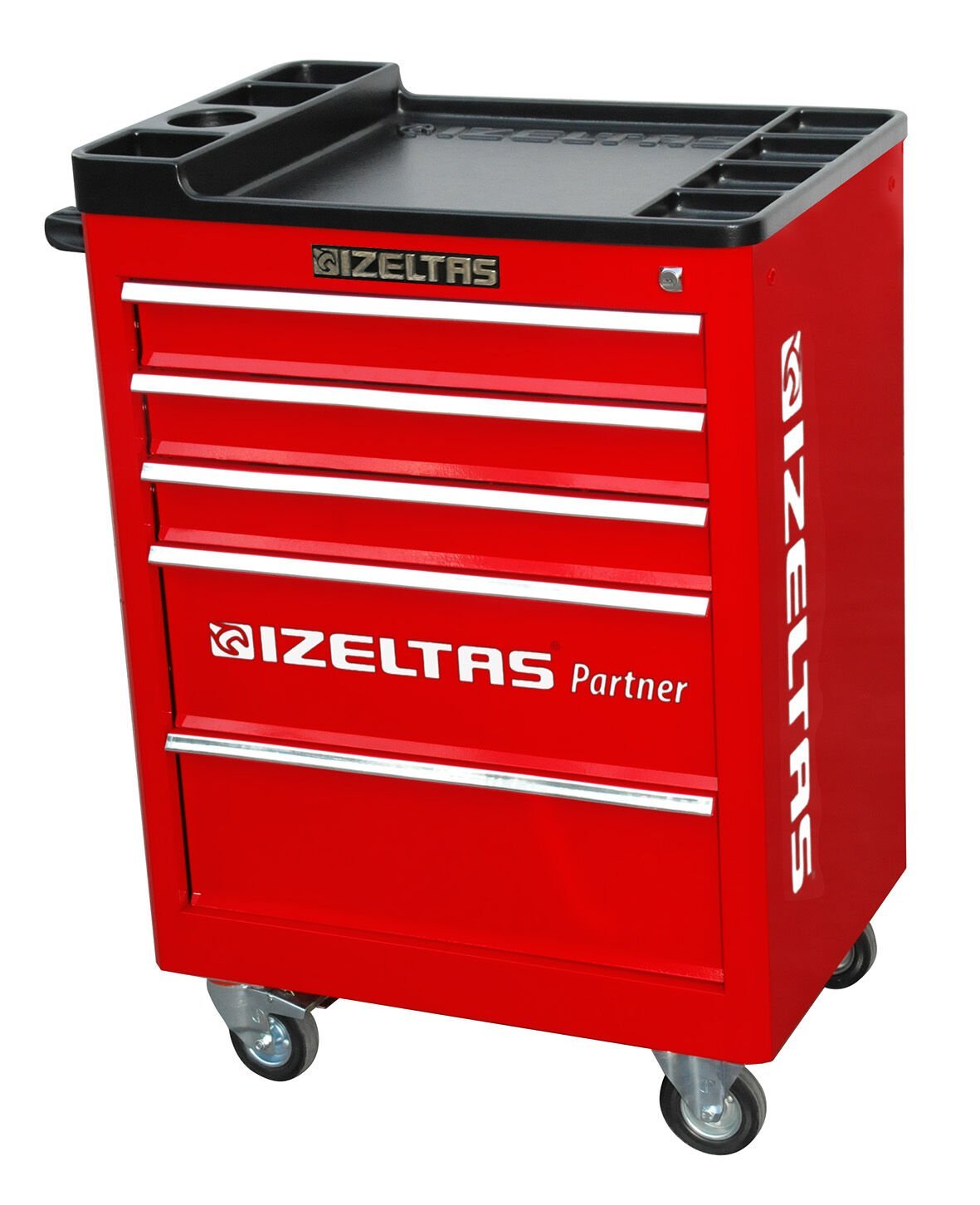 İzeltaş Partner Serisi Mobil Takım Dolabı - 5 Çekmeceli / Kırmızı (Boş) - 8235326005