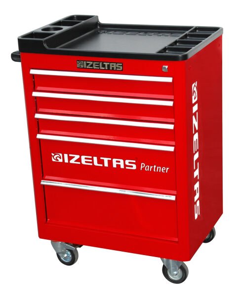 İzeltaş Partner Serisi Mobil Takım Dolabı - 5 Çekmeceli / Kırmızı (Boş) - 8235326005
