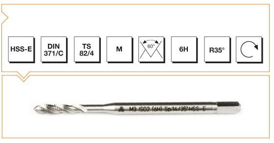Makina Takım HSS - E DIN 371/C Metrik Normal Vidalı Helis Kanallı Makina Kılavuzu M 18