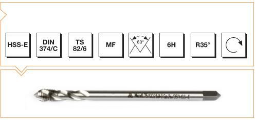 Makina Takım HSS - E DIN 374/C Metrik İnce Vidalı Helis Kanallı Makina Kılavuzu M 16X1.5