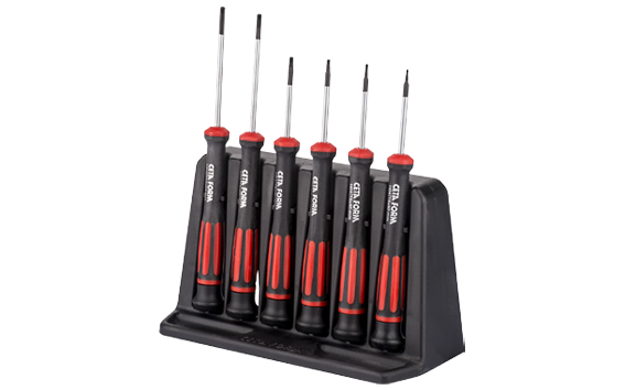 Ceta Form 6 Parça C-TRONIC Elektronikçi Tornavida Takımı - Hexogan (Metrik/SAE) (Pls. Organizerli) - H99-06-06