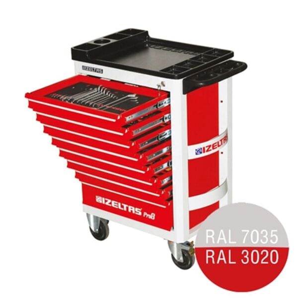 İzeltaş Pro Serisi Takım Dolabı 8 Çekmeceli (Gri - Boş) - 8241321008