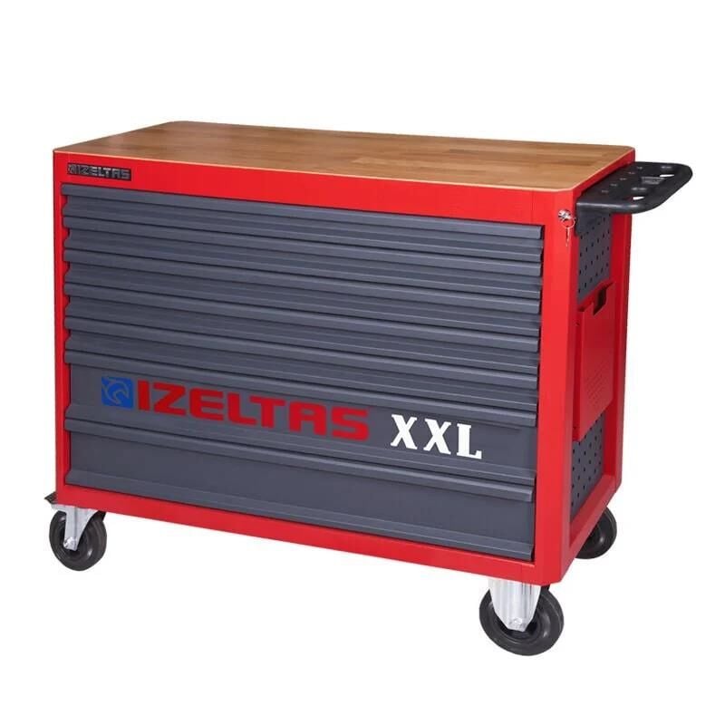 İzeltaş 7 Çekmeceli Ahşap Üst Tablalı XXL Takım Dolabı