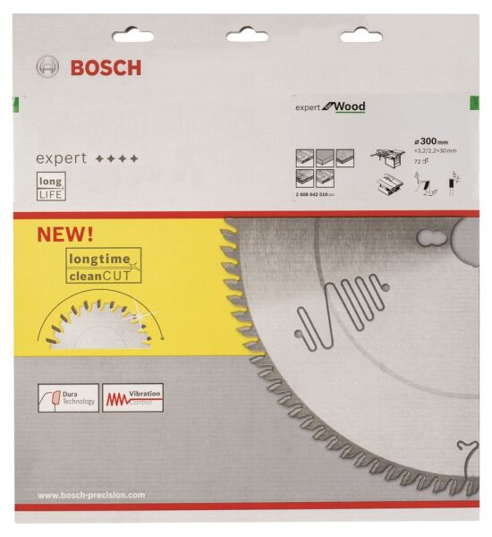 Bosch - Expert Serisi Ahşap için Daire Testere Bıçağı 300*30 mm 72 Diş