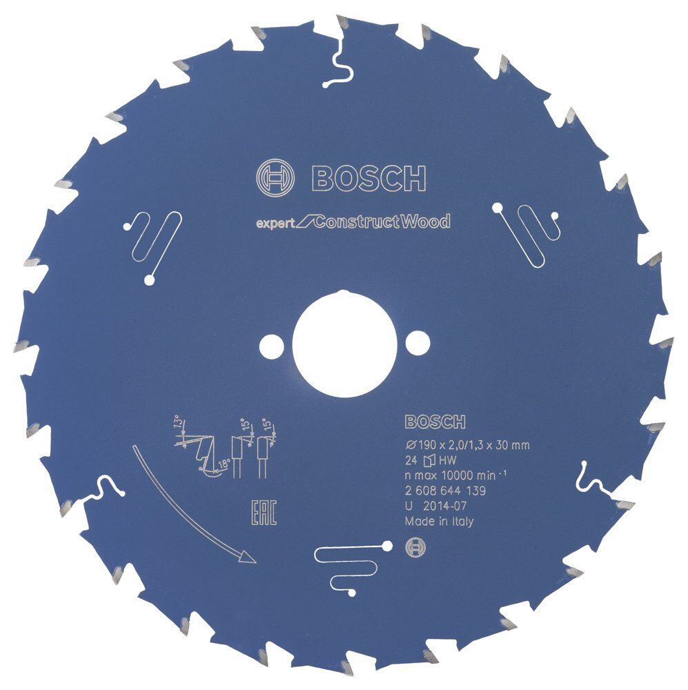 Bosch - Expert Serisi İnşaat Ahşabı için Daire Testere Bıçağı 190*30 mm 24 Diş