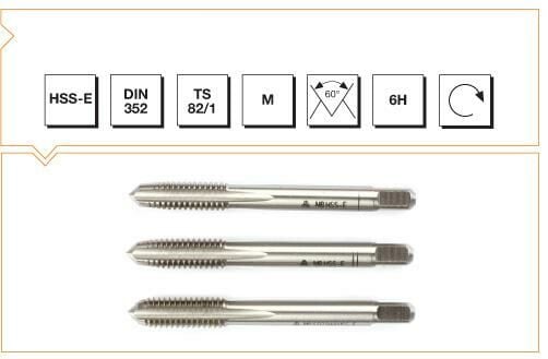 Makina Takım HSS - E DIN 352 Metrik Normal Vidalı 3'lü Takım Kılavuzu M10 (6H)