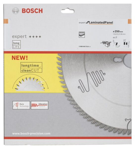 Bosch - Expert Serisi Lamine Panel için Daire Testere Bıçağı 250*30 mm 48 Diş