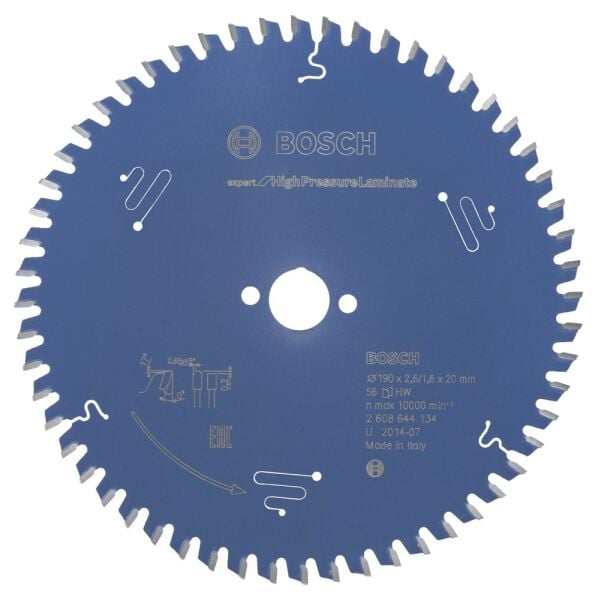 Bosch - Expert Serisi Yüksek Basınçlı Lamine Panel ve Trespa için Daire Testere Bıçağı 190*20 mm 56 Diş