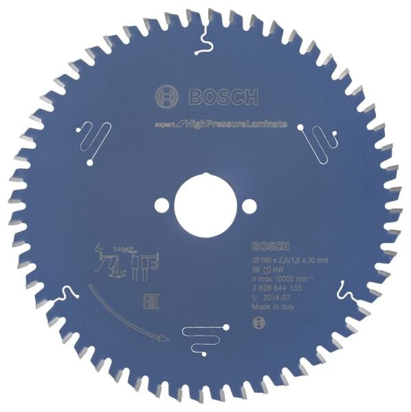 Bosch - Expert Serisi Yüksek Basınçlı Lamine Panel ve Trespa için Daire Testere Bıçağı 190*30 mm 56 Diş