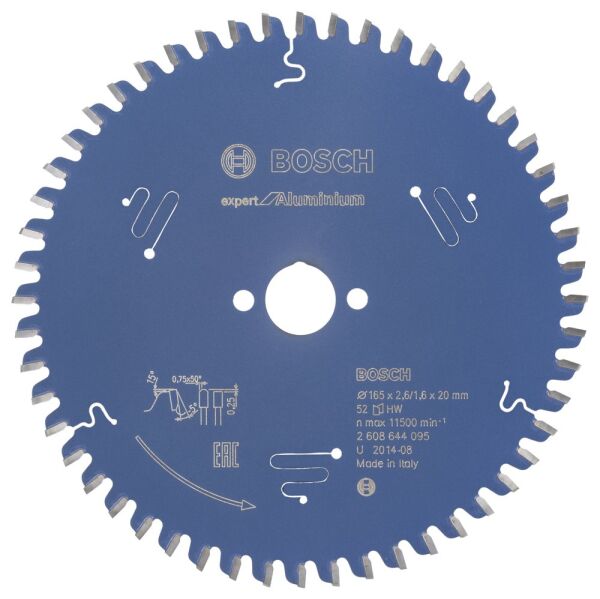 Bosch - Expert Serisi Alüminyum için Daire Testere Bıçağı 165*20 mm 52 Diş
