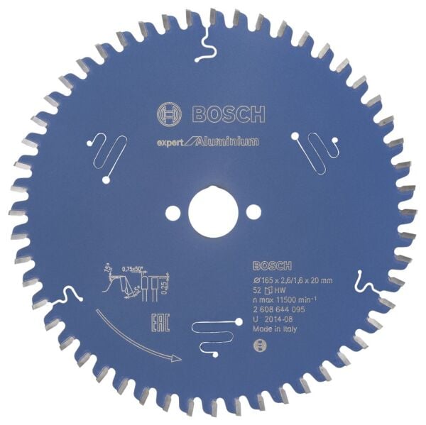 Bosch - Expert Serisi Alüminyum için Daire Testere Bıçağı 165*20 mm 52 Diş