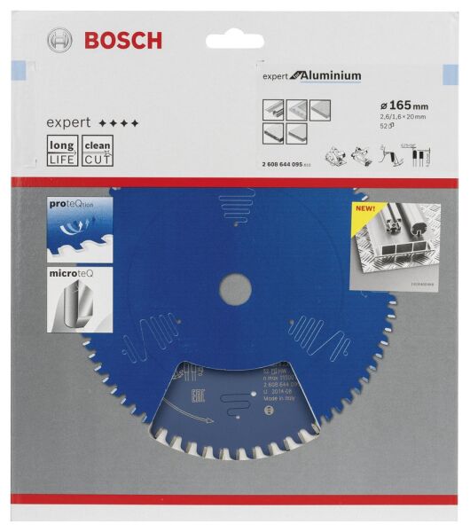 Bosch - Expert Serisi Alüminyum için Daire Testere Bıçağı 165*20 mm 52 Diş