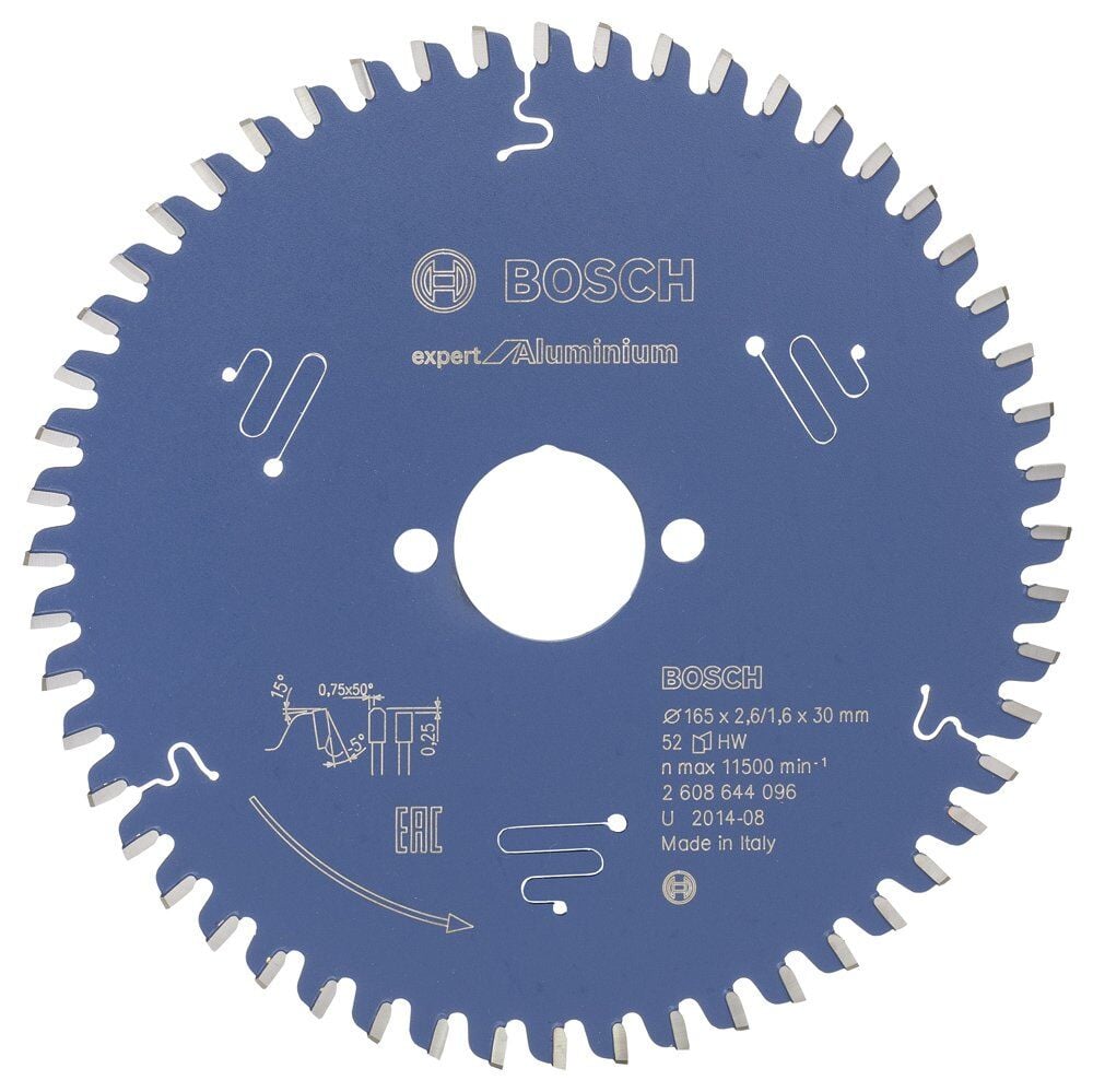 Bosch - Expert Serisi Alüminyum için Daire Testere Bıçağı 165*30 mm 52 Diş